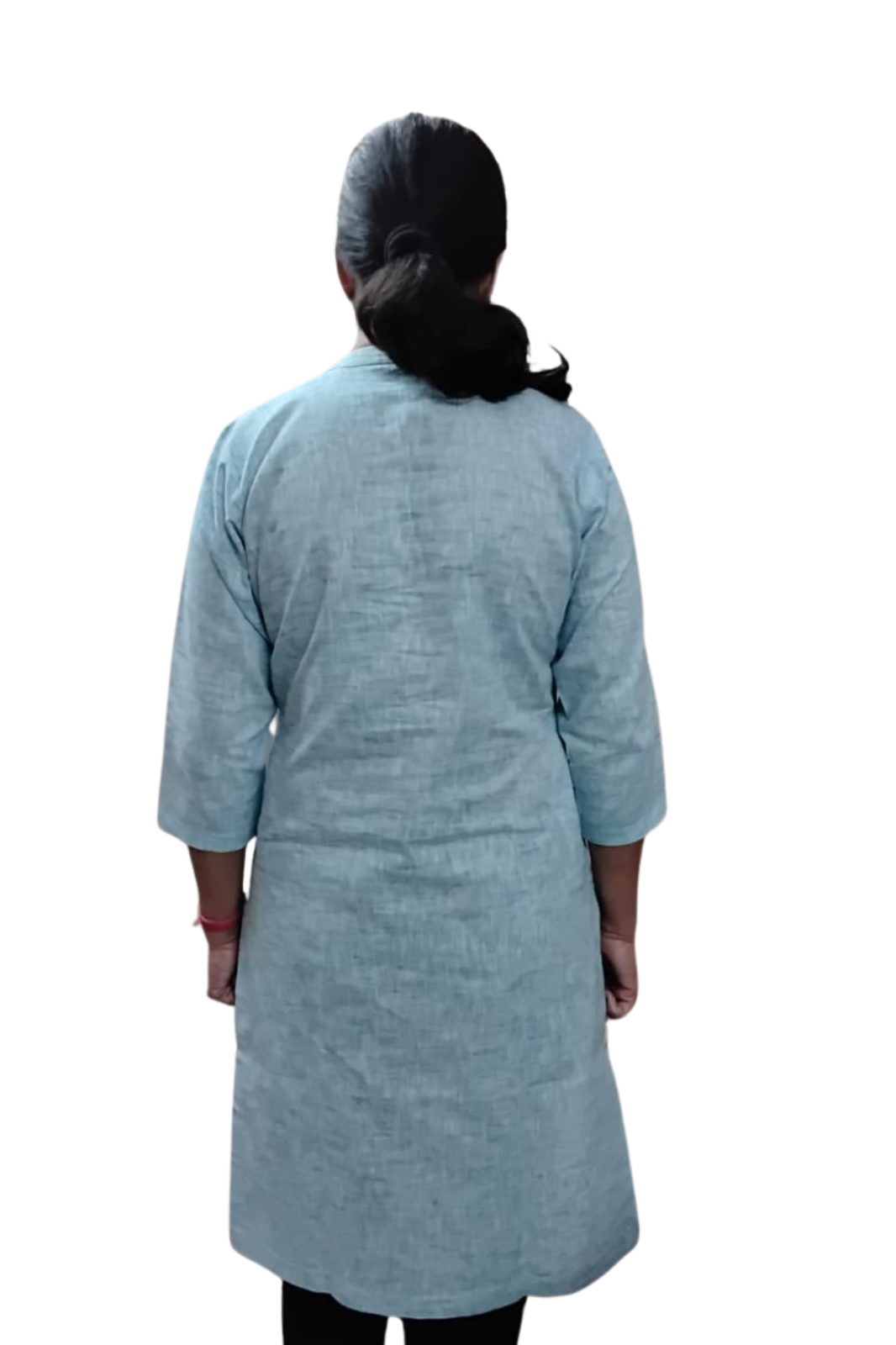 VISHIMA Cotton Linen Long Kurta (BLUE)