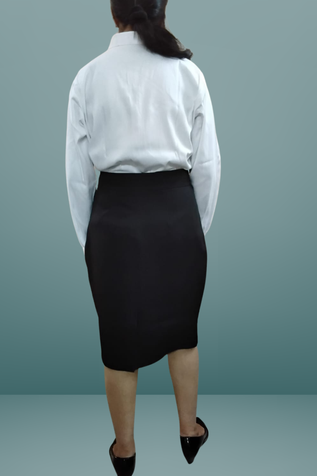 VISHIMA Set of Formal White Shirt and Black Pencil Skirt