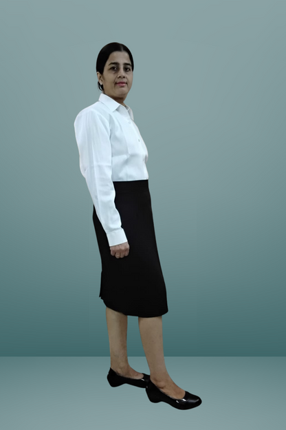 VISHIMA Set of Formal White Shirt and Black Pencil Skirt