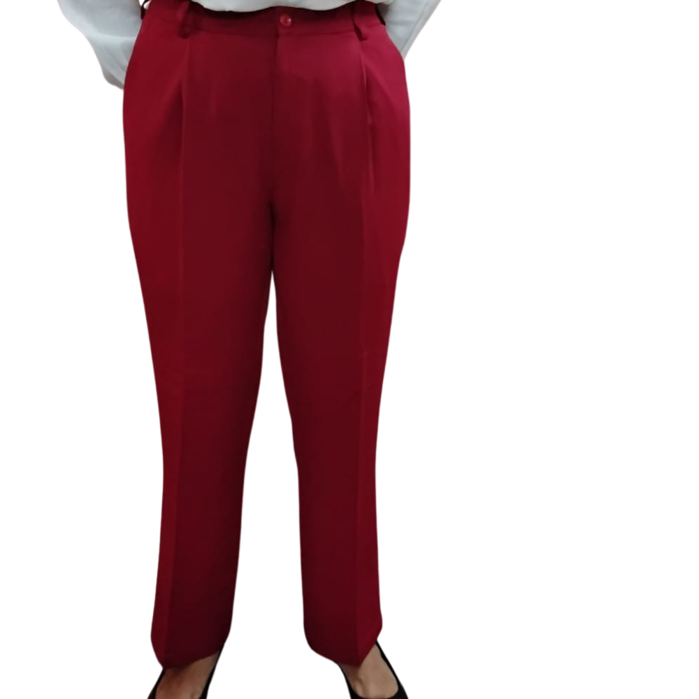 VISHIMA Regular Straight Leg Trousers with pockets - Red