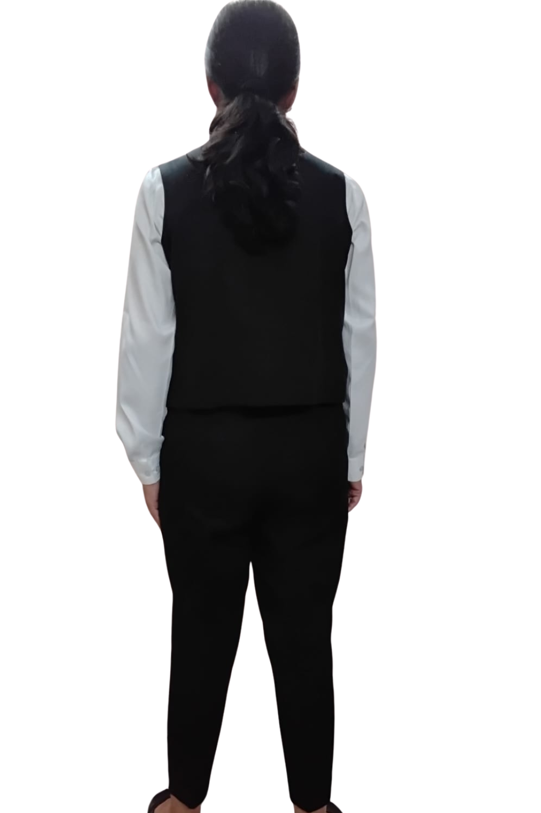 VISHIMA 3-piece Set of Waist Coat and Trouser (Black) with White Shirt