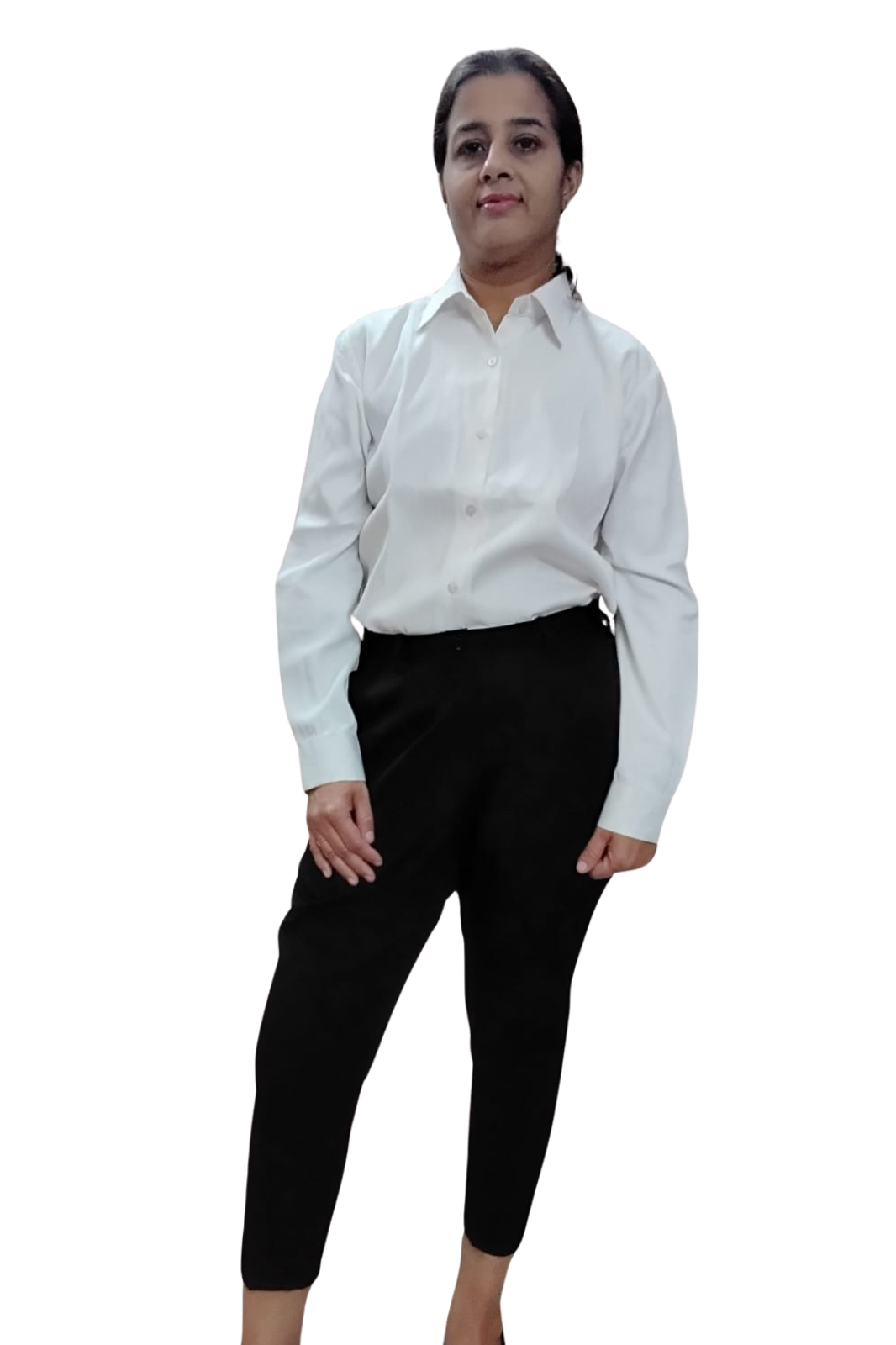 VISHIMA Ankle Length Straight Fit Black Trouser with pockets