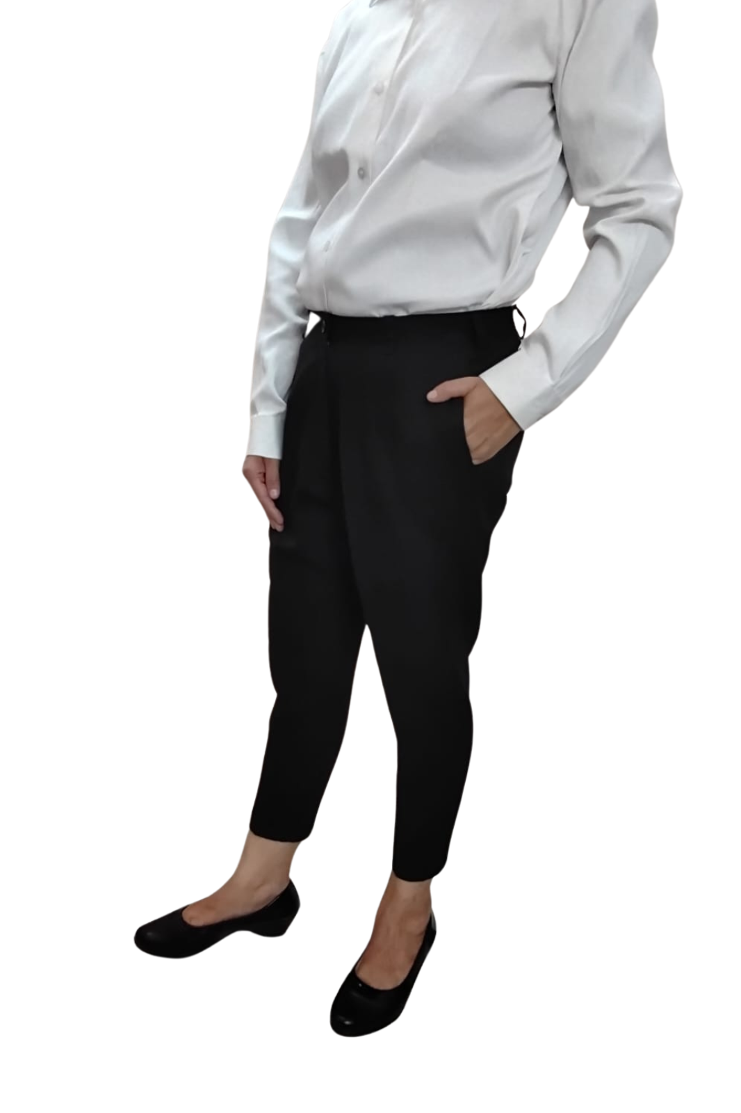 VISHIMA Ankle Length Straight Fit Black Trouser with pockets