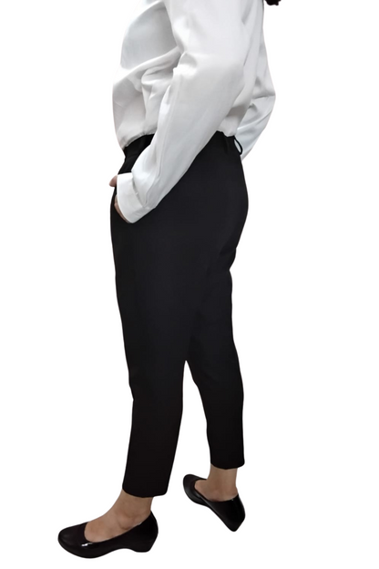 VISHIMA Ankle Length Straight Fit Black Trouser with pockets