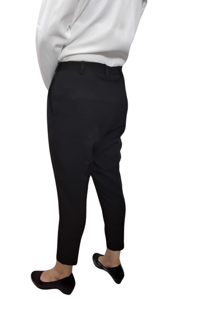 VISHIMA Ankle Length Straight Fit Black Trouser with pockets