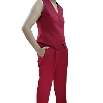 VISHIMA Waistcoat Top - Red