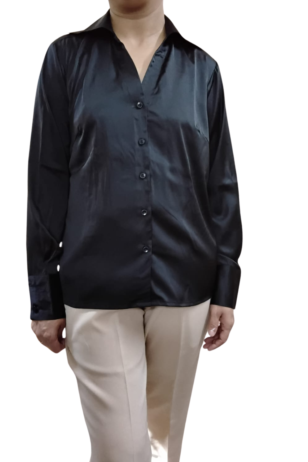 VISHIMA Satin Silk Shirt (Black)