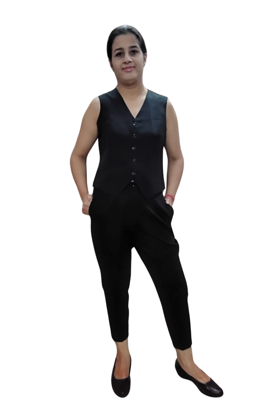 VISHIMA Waistcoat And Trousers Co-ord Set - BLACK