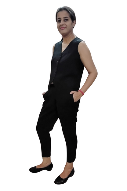 VISHIMA Waistcoat Top - Black