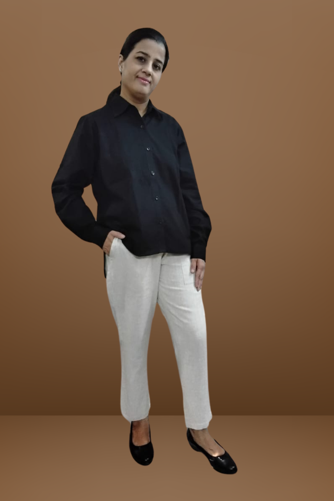 VISHIMA Pair of Cotton Linen shirt (Black) and Trouser (ECRU)