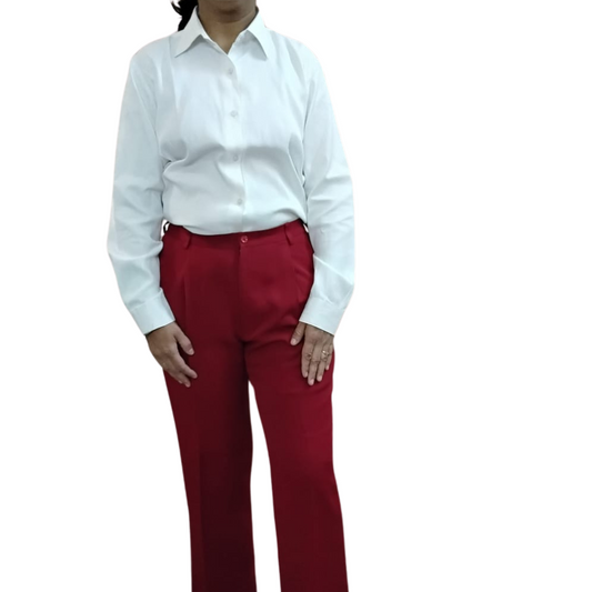 VISHIMA Regular Straight Leg Trousers with pockets - Red