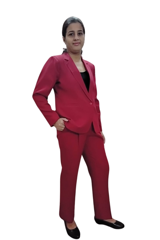 VISHIMA Single Breasted Blazer - Red