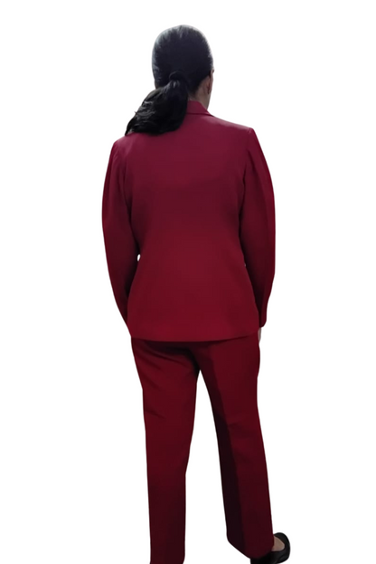 VISHIMA Single Breasted Coat Pant Suit - Red