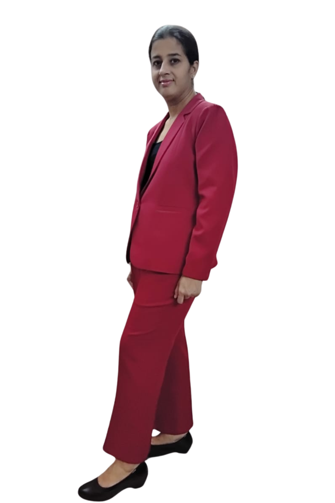 VISHIMA Single Breasted Coat Pant Suit - Red