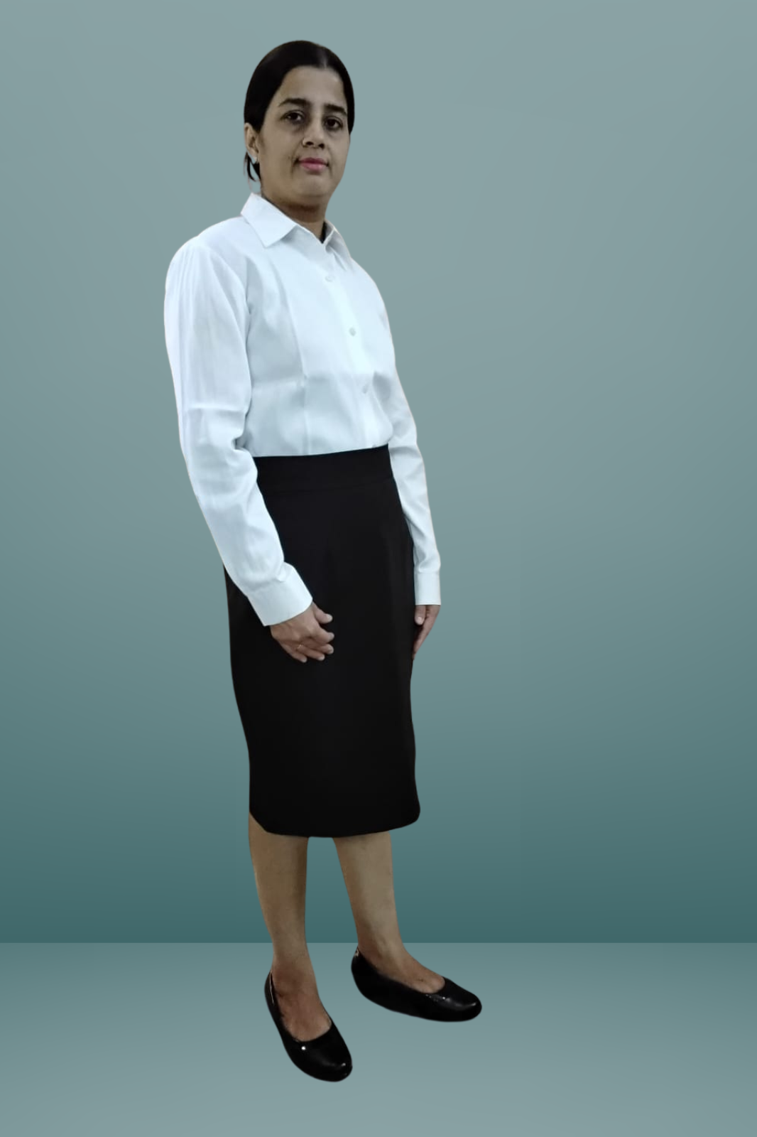 VISHIMA Set of Formal White Shirt and Black Pencil Skirt